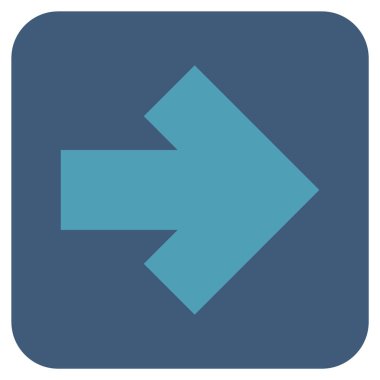 Ok sağ düz vektör simgesi kare