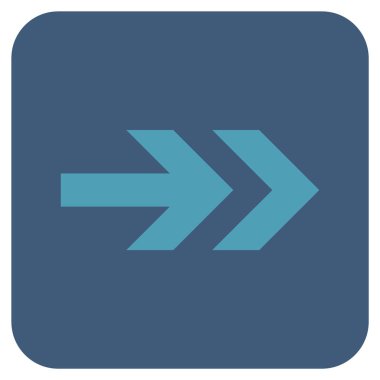 Ok sağ düz vektör simgesi kare