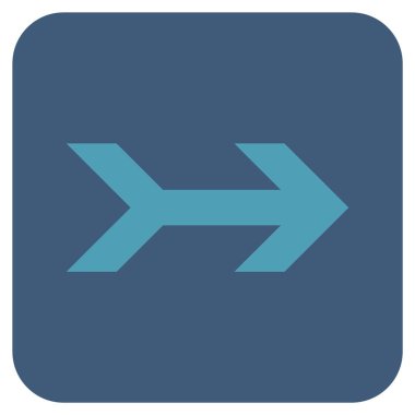 Ok sağ düz vektör simgesi kare