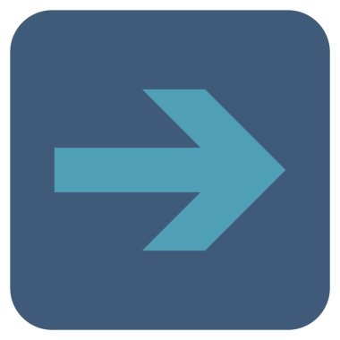 Ok sağ düz vektör simgesi kare