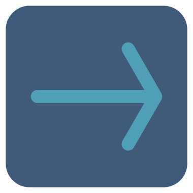 Ok sağ düz vektör simgesi kare