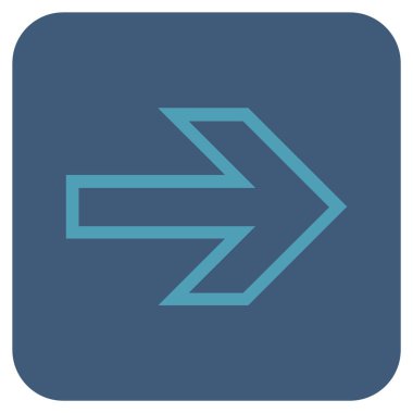 Ok sağ düz vektör simgesi kare