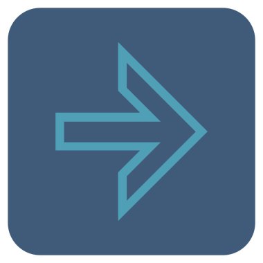 Ok sağ düz vektör simgesi kare