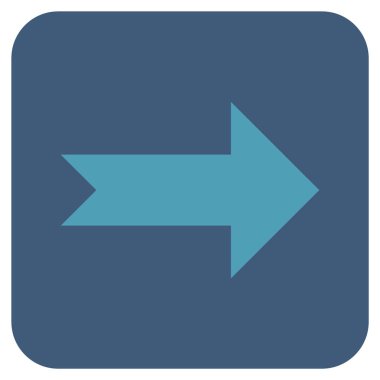 Ok sağ düz vektör simgesi kare