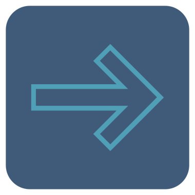 Ok sağ düz vektör simgesi kare