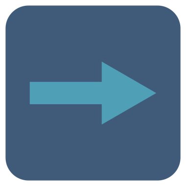 Ok sağ düz vektör simgesi kare