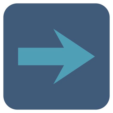 Ok sağ düz vektör simgesi kare