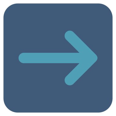 Ok sağ düz vektör simgesi kare