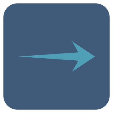 Ok sağ düz vektör simgesi kare