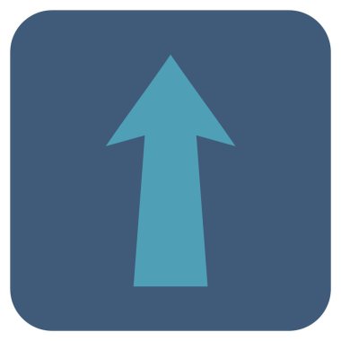 Düz yukarı ok vektör simgesi kare