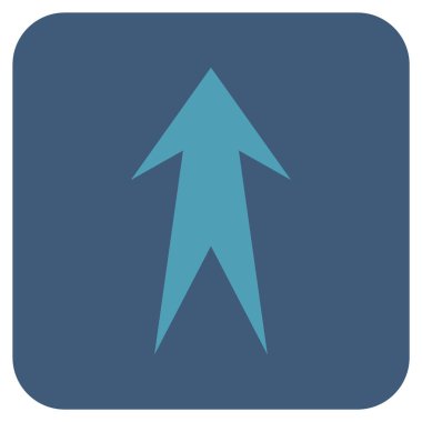 Düz yukarı ok vektör simgesi kare