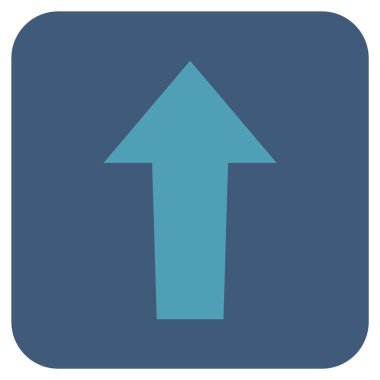 Düz yukarı ok vektör simgesi kare