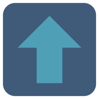 Düz yukarı ok vektör simgesi kare