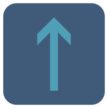 Düz yukarı ok vektör simgesi kare