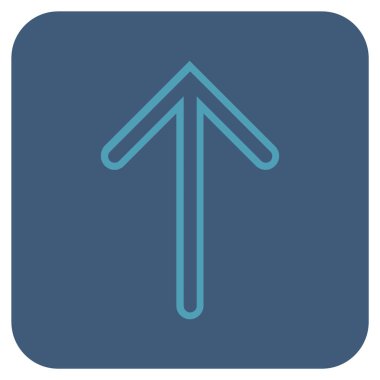 Düz yukarı ok vektör simgesi kare