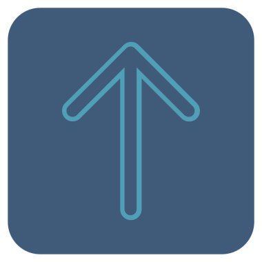 Düz yukarı ok vektör simgesi kare