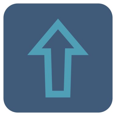 Düz yukarı ok vektör simgesi kare