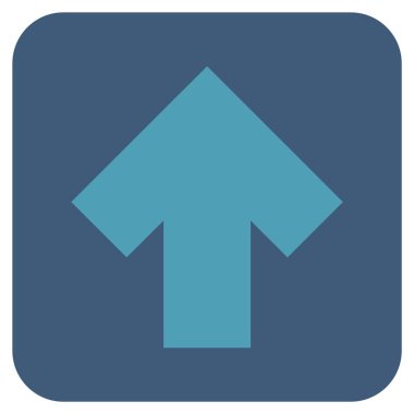 Düz yukarı ok vektör simgesi kare