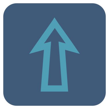 Düz yukarı ok vektör simgesi kare