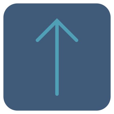 Düz yukarı ok vektör simgesi kare