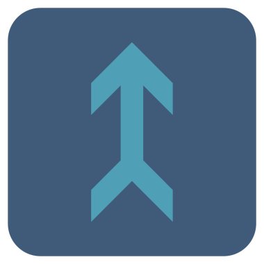 Düz yukarı ok vektör simgesi kare