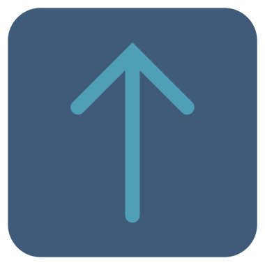 Düz yukarı ok vektör simgesi kare