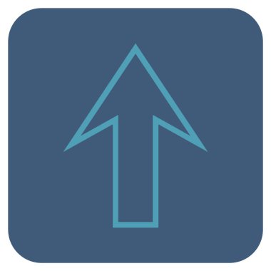 Düz yukarı ok vektör simgesi kare