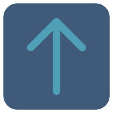 Düz yukarı ok vektör simgesi kare