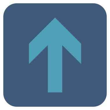 Düz yukarı ok vektör simgesi kare