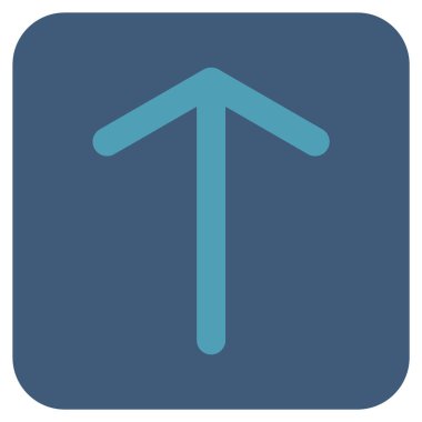 Düz yukarı ok vektör simgesi kare