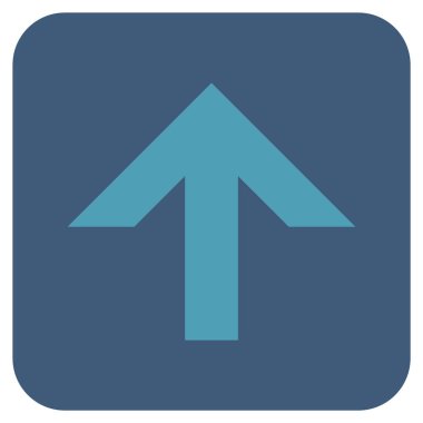 Düz yukarı ok vektör simgesi kare