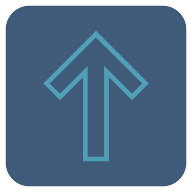 Düz yukarı ok vektör simgesi kare