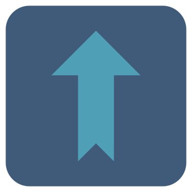 Düz yukarı ok vektör simgesi kare