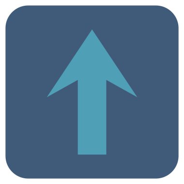 Düz yukarı ok vektör simgesi kare