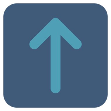 Düz yukarı ok vektör simgesi kare