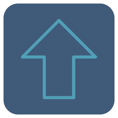 Düz yukarı ok vektör simgesi kare