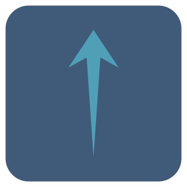 Düz yukarı ok vektör simgesi kare