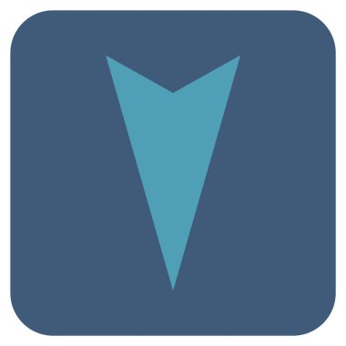 Vektör simge düz aşağı ok ucu kare