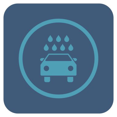 Araba duş düz kare vektör simgesi