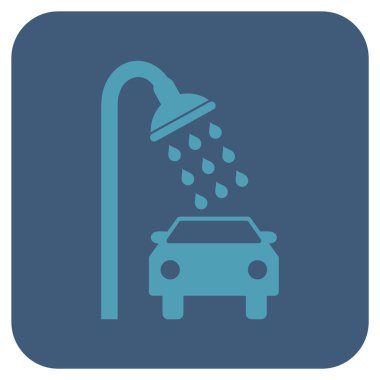 Araba duş düz kare vektör simgesi