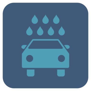 Araba duş düz kare vektör simgesi