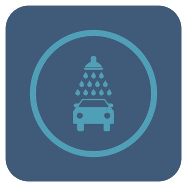 Araba duş düz kare vektör simgesi