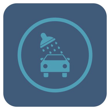 Oto yıkama düz kare vektör simgesi