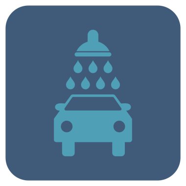 Oto yıkama düz kare vektör simgesi