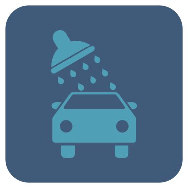 Oto yıkama düz kare vektör simgesi