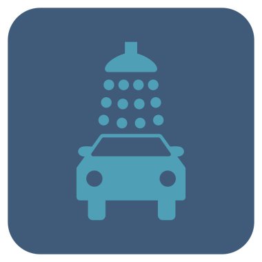 Oto yıkama düz kare vektör simgesi