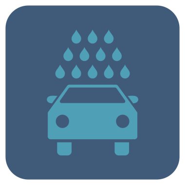 Oto yıkama düz kare vektör simgesi