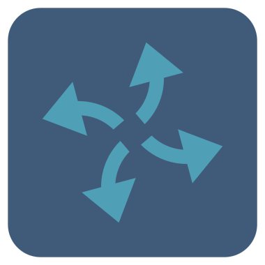 Santrifüj oklar düz kare vektör simgesi