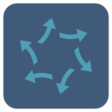 Santrifüj oklar düz kare vektör simgesi