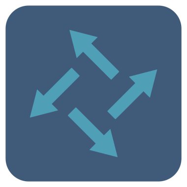 Santrifüj oklar düz kare vektör simgesi